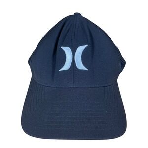 Y2K Hurley Mens Trucker Hat Black Curved Brim Mesh Back Snapback Cap‎ One Size